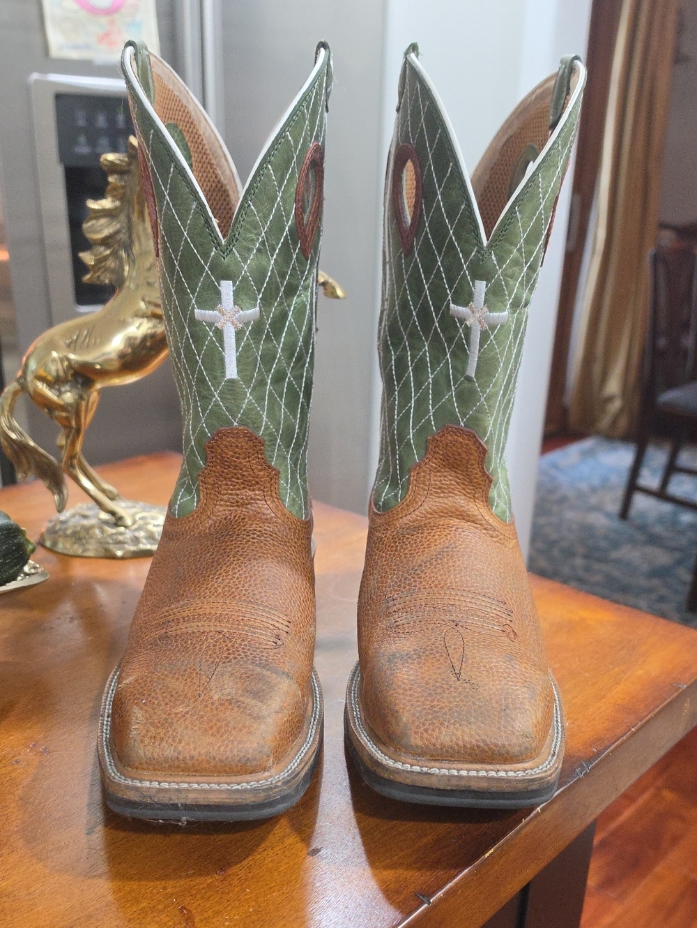 Twisted X Men's Cognac and Lime Green Lite Work Steel Toe boots